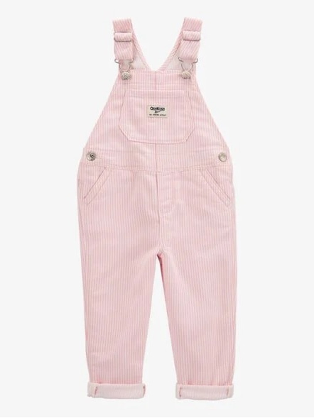 OshKosh B'gosh Light Pink Striped Baby Overalls Sz 6 mos